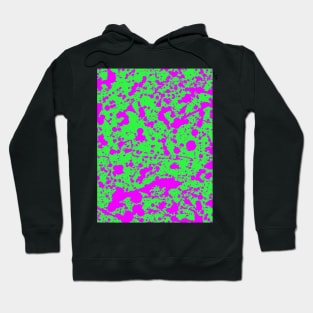 Hotpink Spray Splatter Mess On Slime Green Hoodie